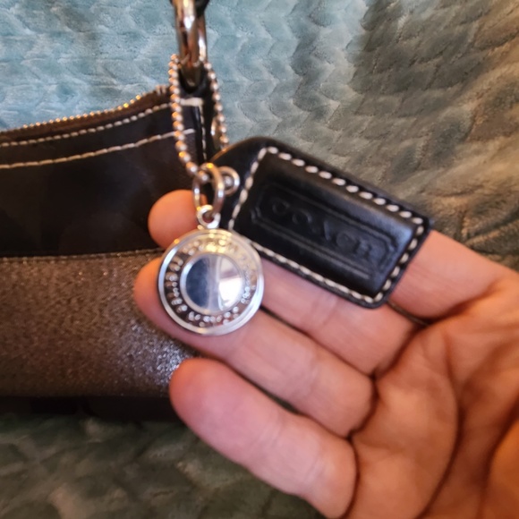 SOLD Coach Signature Stripe East West Monogram Handbag EUC - Picture 3 of 15